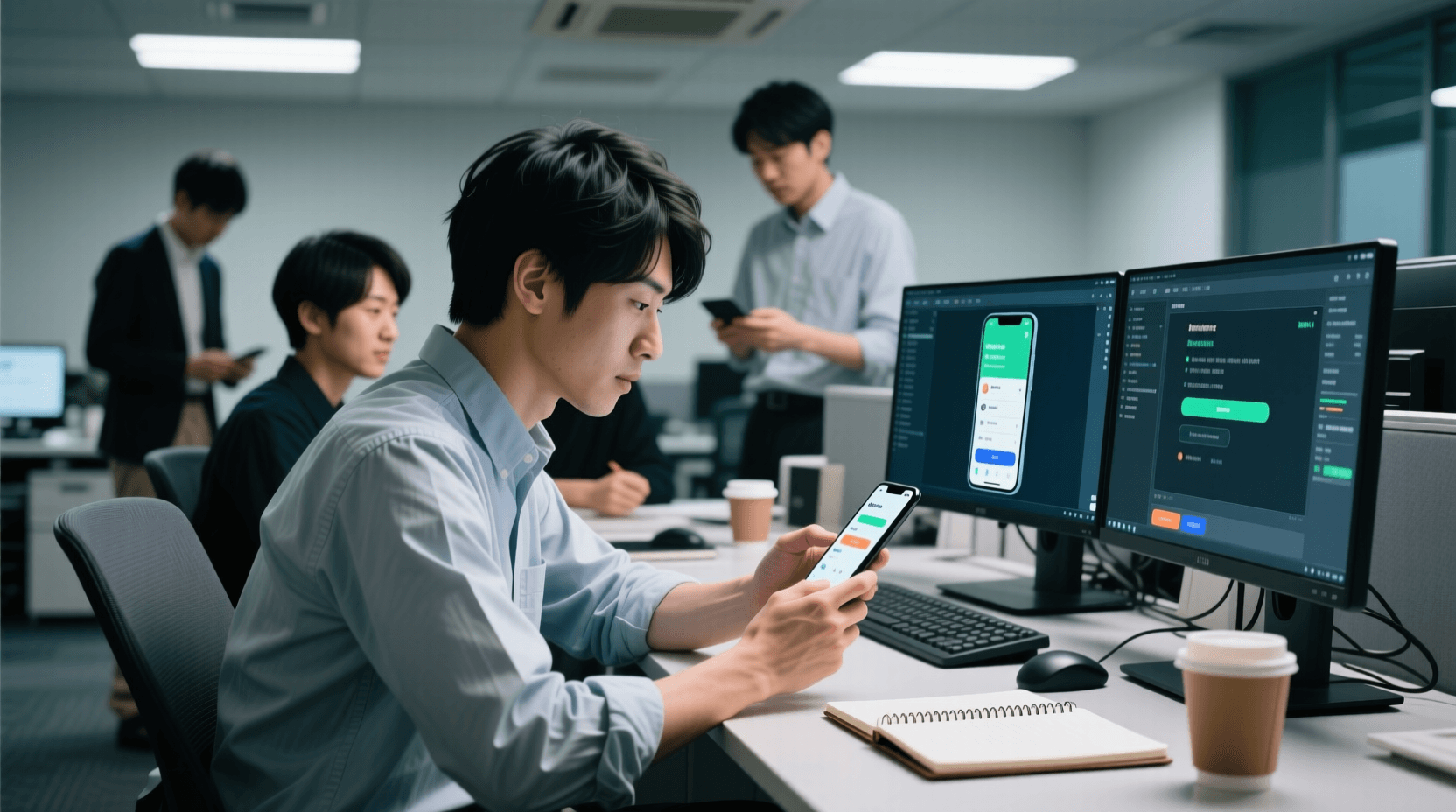 モバイルアプリ開発風景